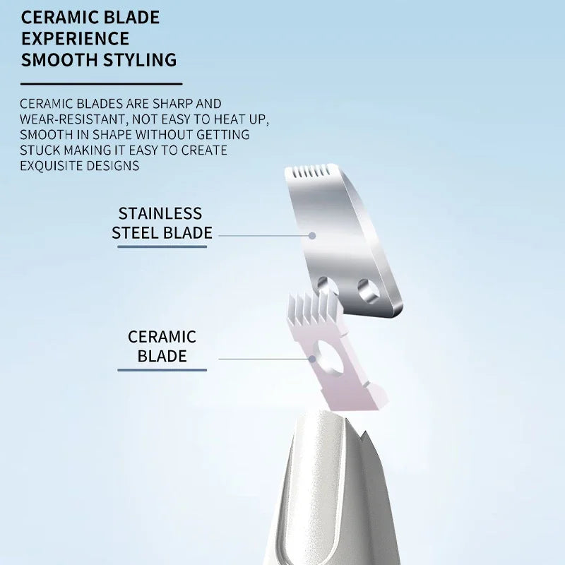 Pet Dog Electric Groomer Trimmer with LED Light Waterproof Pet Foot Hair Trimmer Low Noise Cat Dog Face Foot Ear Hip Paw Shaver